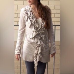 Moth:Anthropologie cashmere blend ruffle cardigan